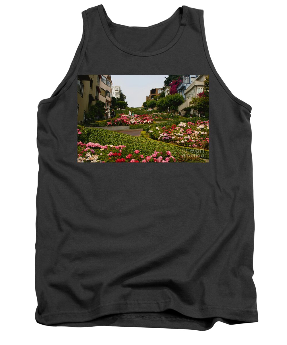 Sf Tank Top featuring the photograph Looking UP that Crooked Street by fototaker Tony