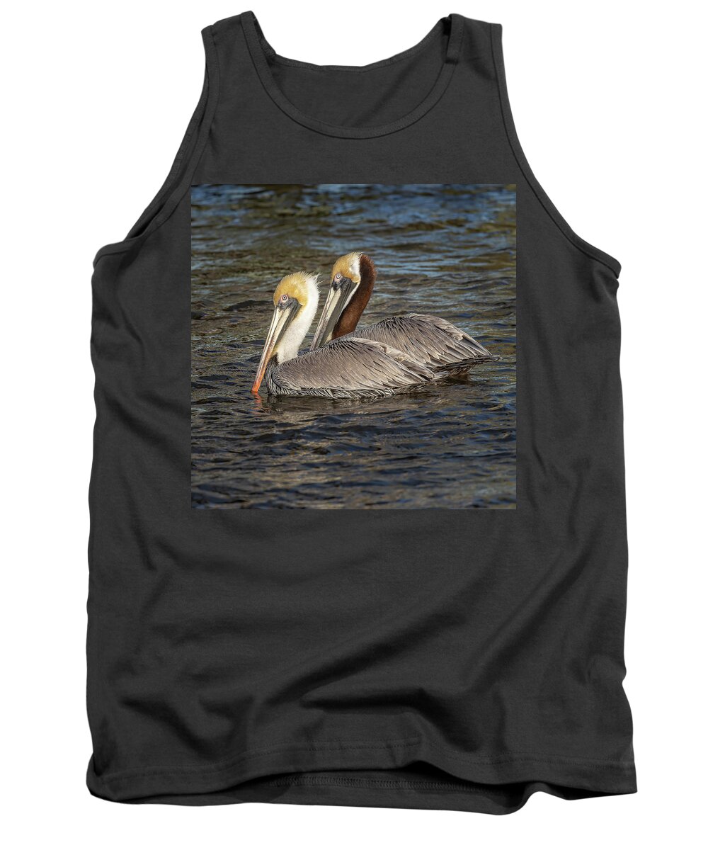 Pelican Tank Top featuring the photograph Love Birds by JASawyer Imaging