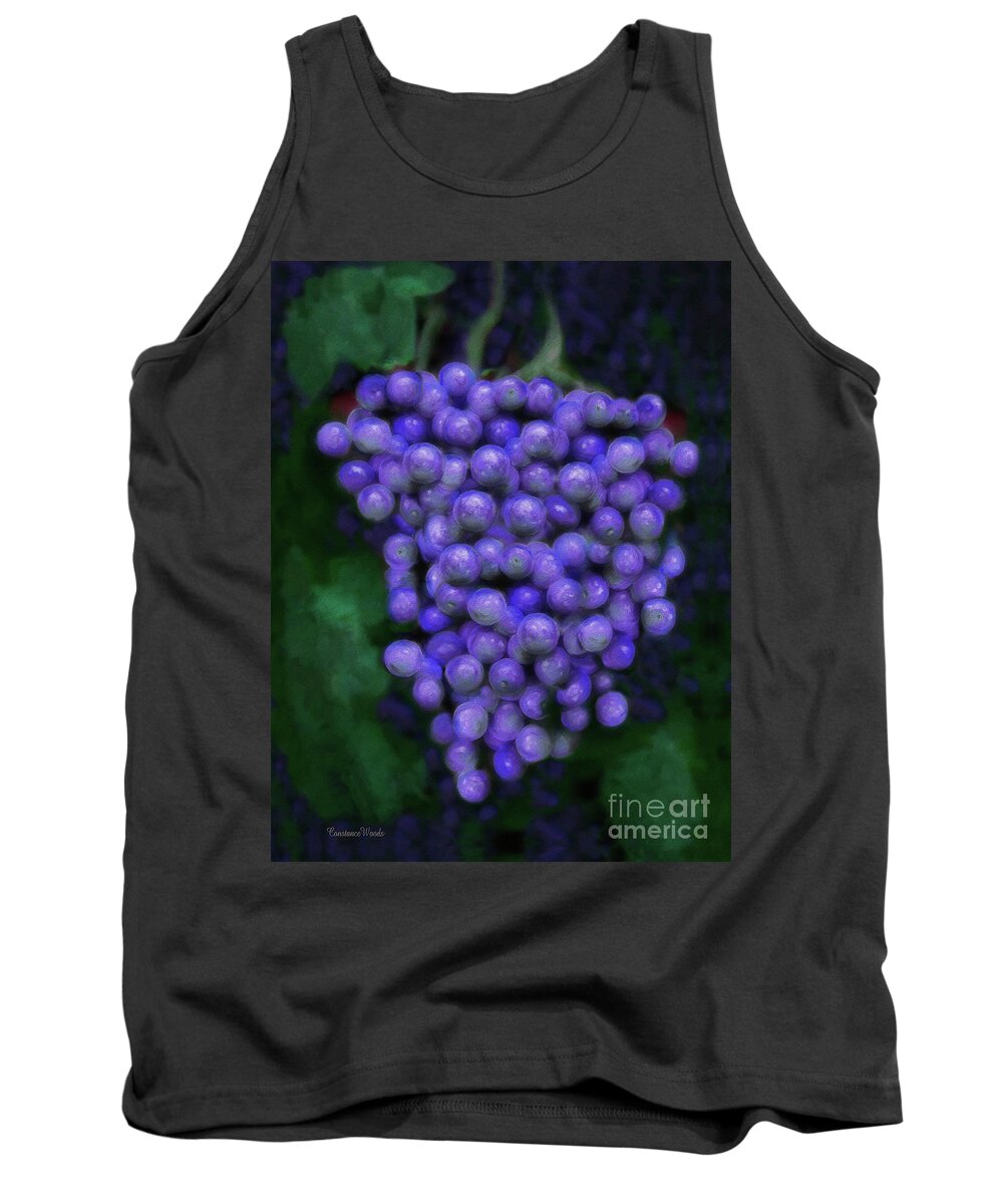 Grapes Tank Top featuring the digital art Luscious Grapes by Constance Woods