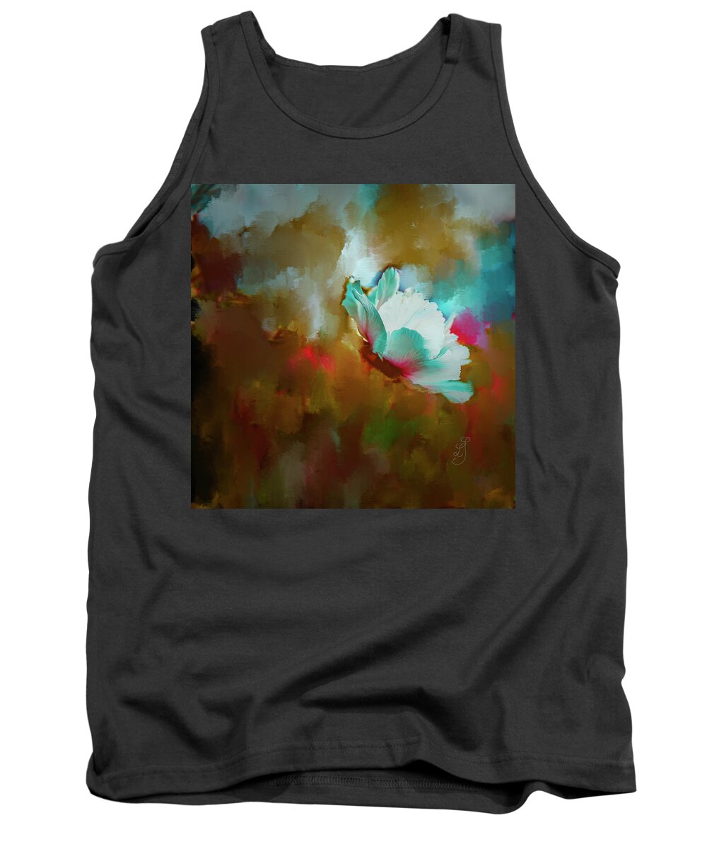  Magnolia On Abstract Tank Top featuring the mixed media Magnolia on abstract #j9 by Leif Sohlman