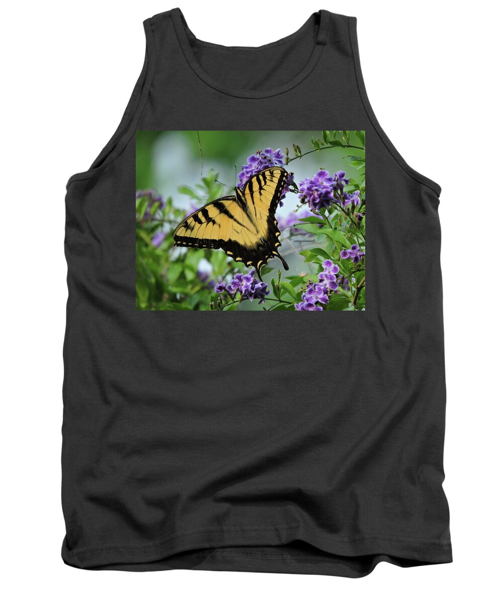 Tiger Swallowtail Tank Top featuring the photograph Male Tiger Swallowtail by Nancy Denmark