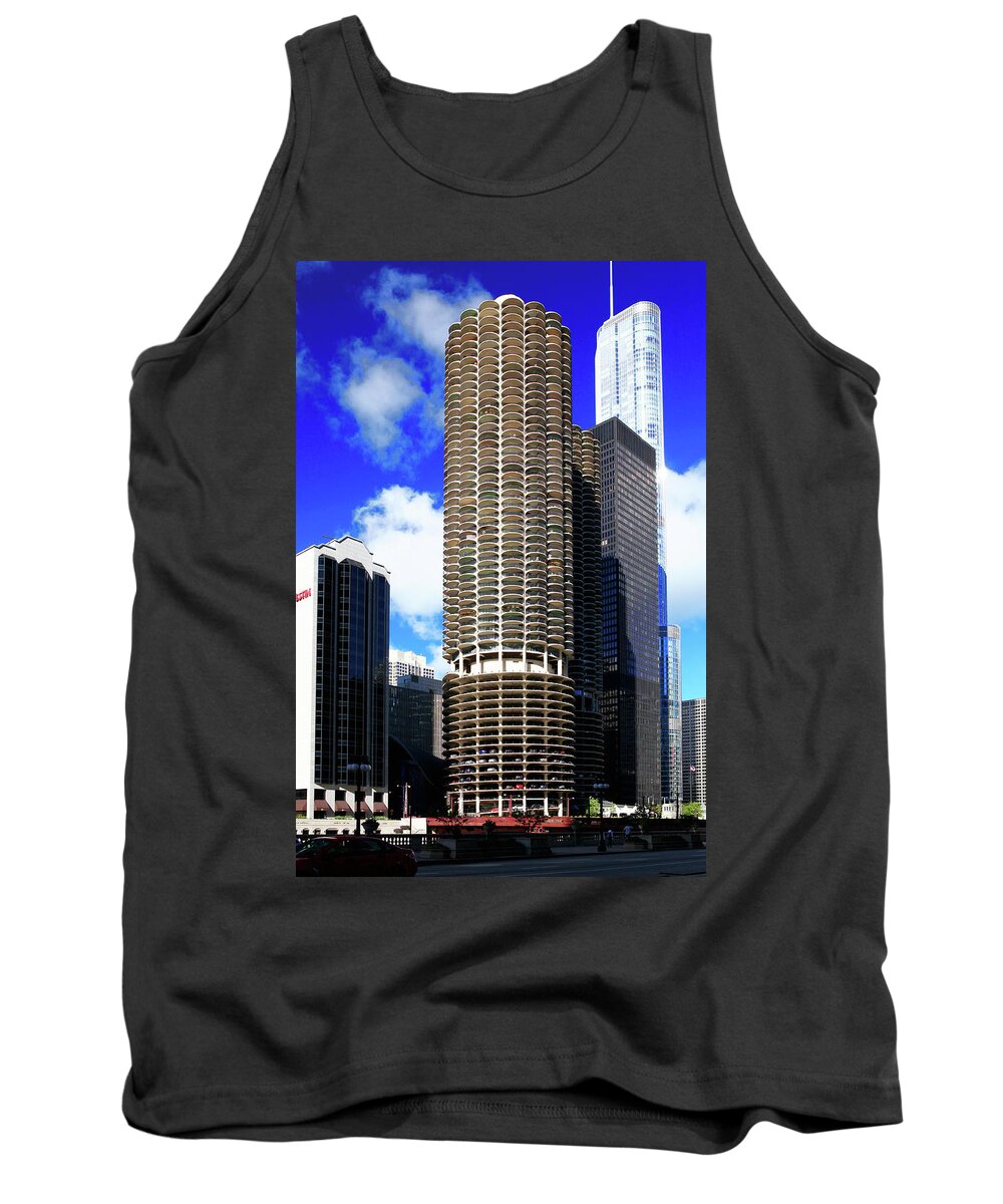 Architecture Tank Top featuring the photograph Marina City Corncob Tower by Patrick Malon