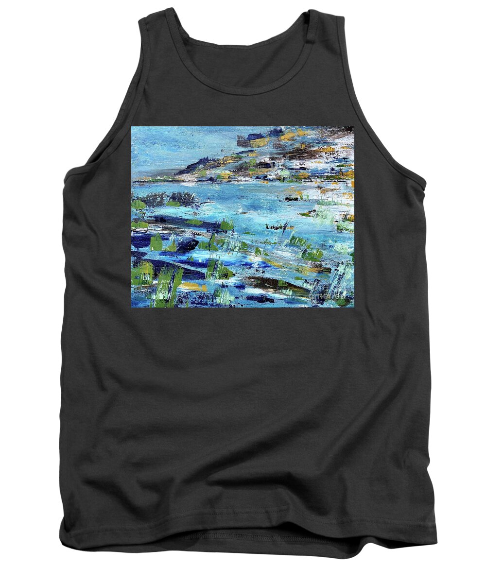 Sea Tank Top featuring the painting Marsh law by Francelle Theriot