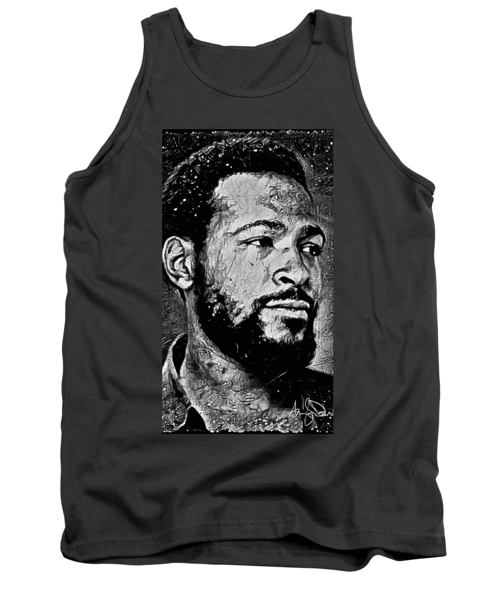  Tank Top featuring the mixed media Marvin by Angie ONeal