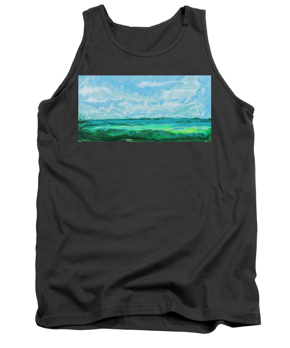 Seascape Tank Top featuring the painting Marvin Key Channel by Steve Shaw