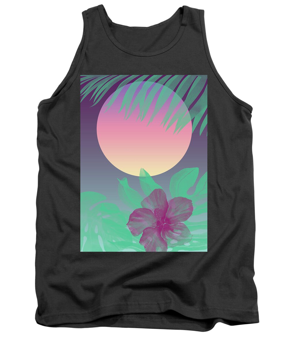 Miami Tank Top featuring the digital art Miami Dreaming - After Hours by Christopher Lotito