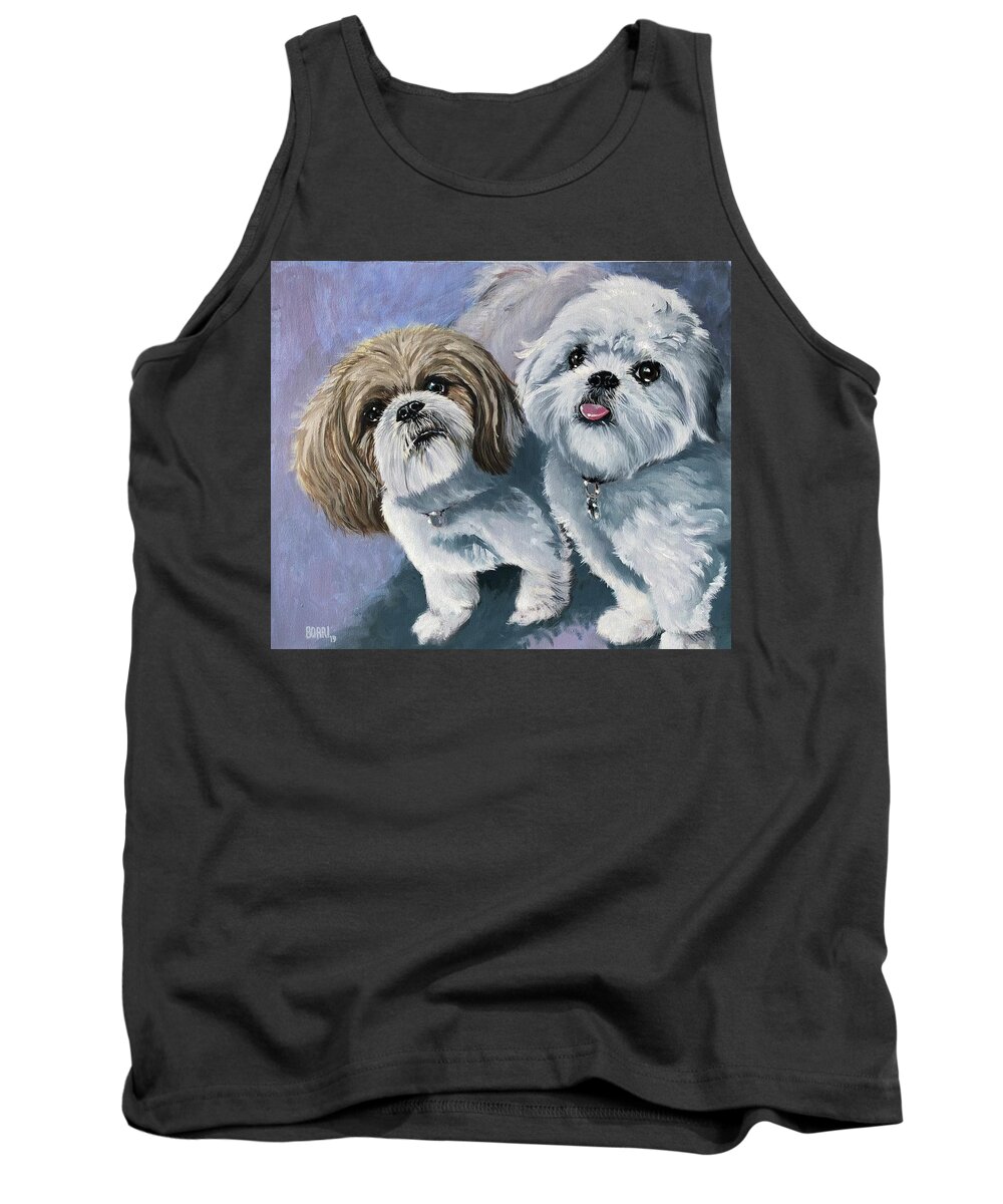  Tank Top featuring the painting Miley and Popcorn by Joe Borri