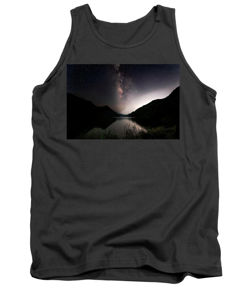 Milky Way Tank Top featuring the photograph Milky Way over the Ou River near Longquan in China by William Dickman