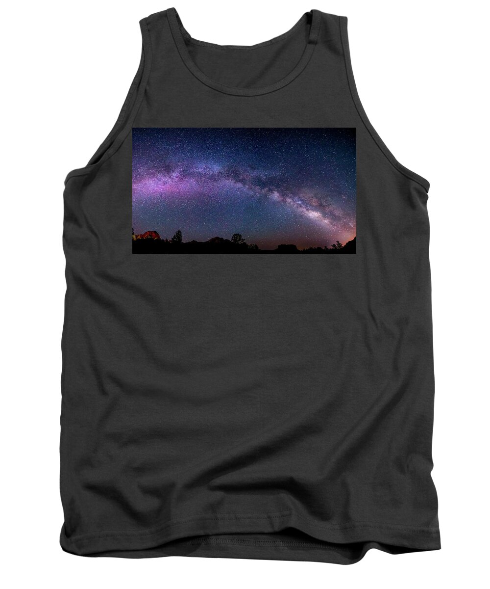 Milky Way Tank Top featuring the photograph Milky Way Panorama by Al Judge