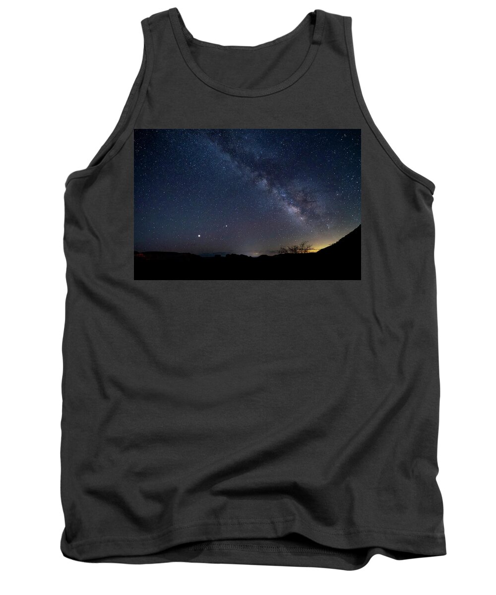  Tank Top featuring the photograph Milky Way with Jupiter and Saturn by Al Judge