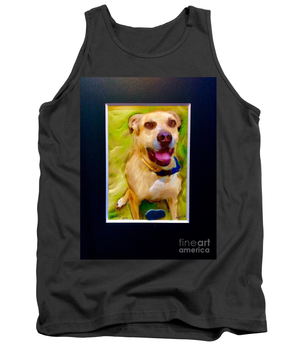 Dog Mans Best Friend Canine Tank Top featuring the painting Miss Ella May I by FeatherStone Studio Julie A Miller