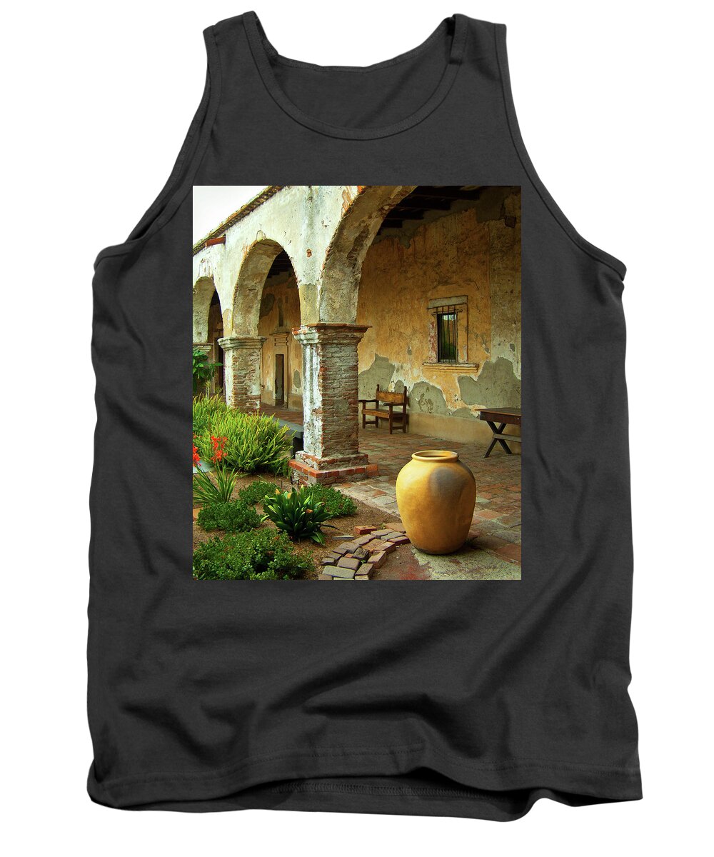 Mission San Juan Capistrano Tank Top featuring the photograph Mission San Juan Capistrano, California by Denise Strahm