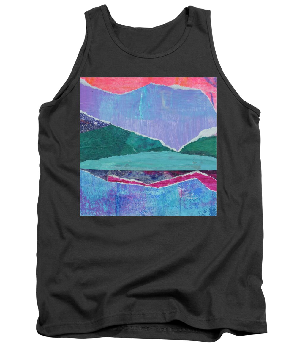 Mixed Media Tank Top featuring the mixed media Moments in Time 3 by Julia Malakoff