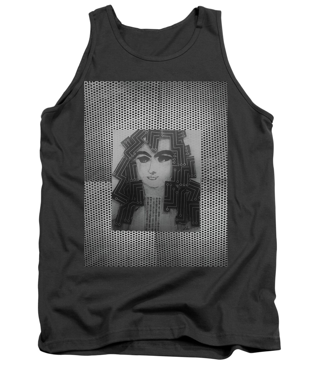 Mona Lisa Variations Tank Top featuring the mixed media Mona Lisa Variations #14 by Diane Holland SF Int'l Art