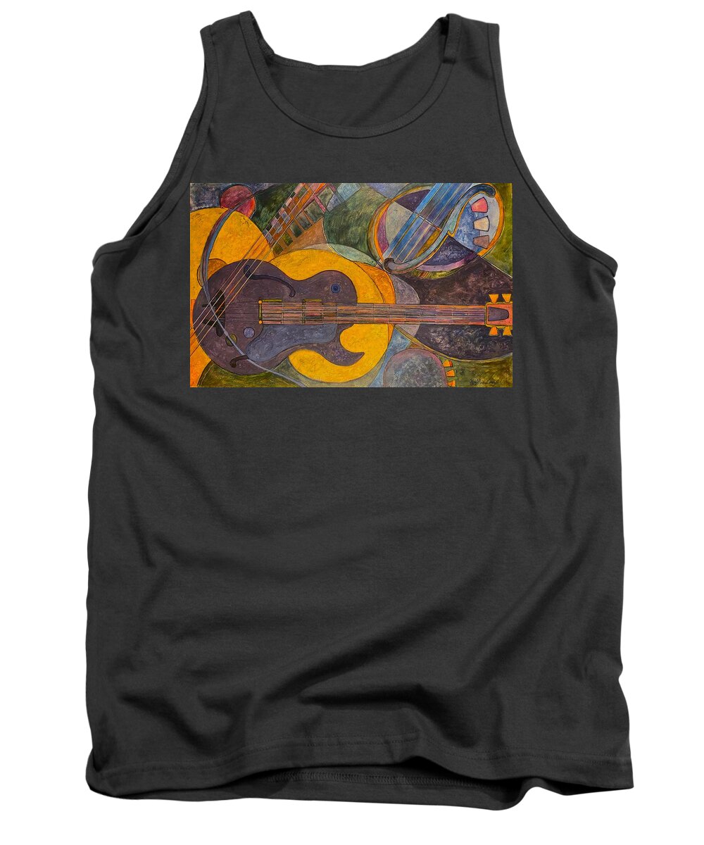Mark Knopfler Art Tank Top featuring the painting Money For Nothing by Jeffrey S Perrine