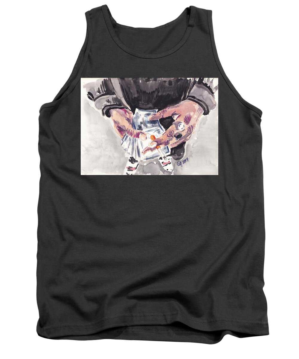 Money Tank Top featuring the painting Money by George Cret