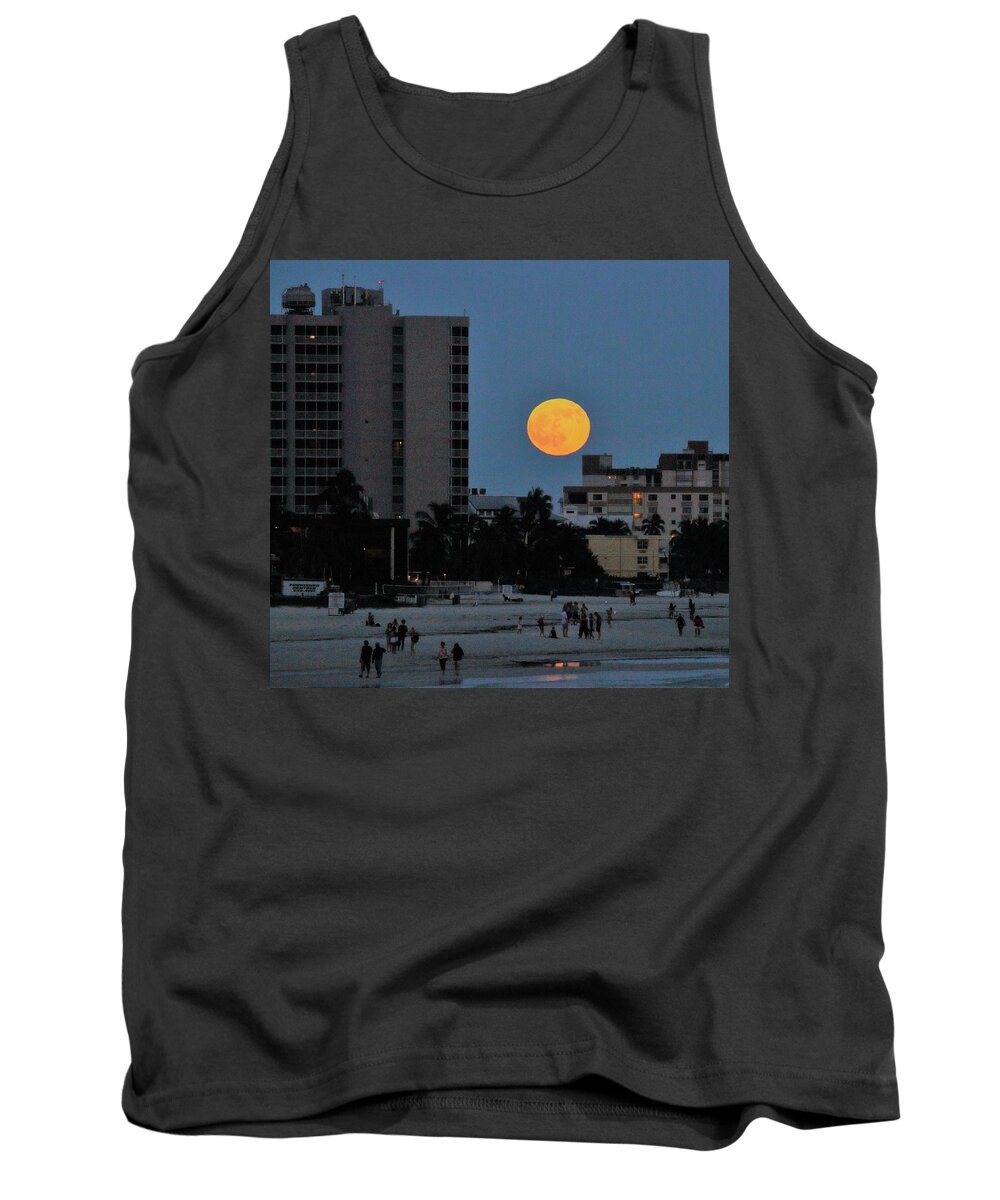 Moon Tank Top featuring the photograph Moon Rise by Mingming Jiang