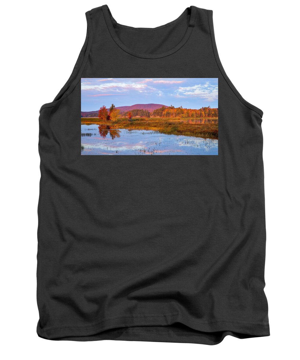 Adk Tank Top featuring the photograph Morning Light on Raquette Pond by Rod Best