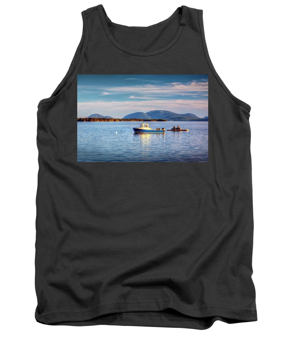 Lobster Boat Tank Top featuring the photograph Mount Desert Island a5932 by Greg Hartford