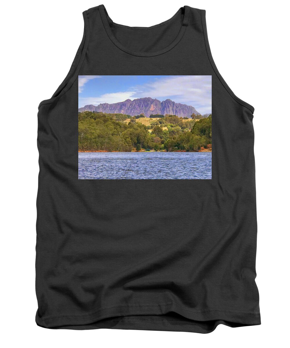 Landscape Tank Top featuring the photograph Mount Roland from Lake Barrington by Tony Crehan