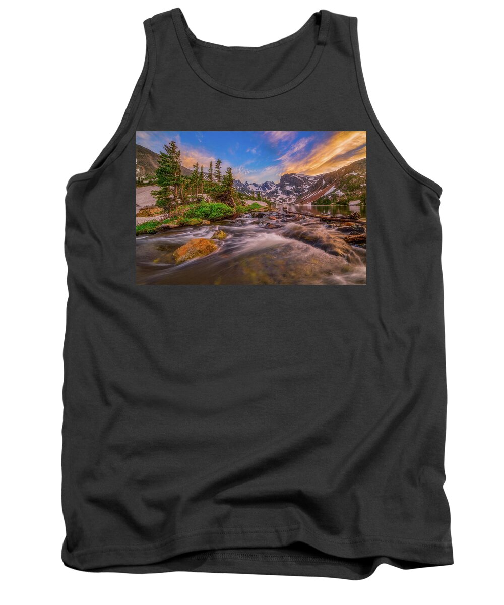 Colorado Tank Top featuring the photograph Mountain Stream Sunset by Darren White