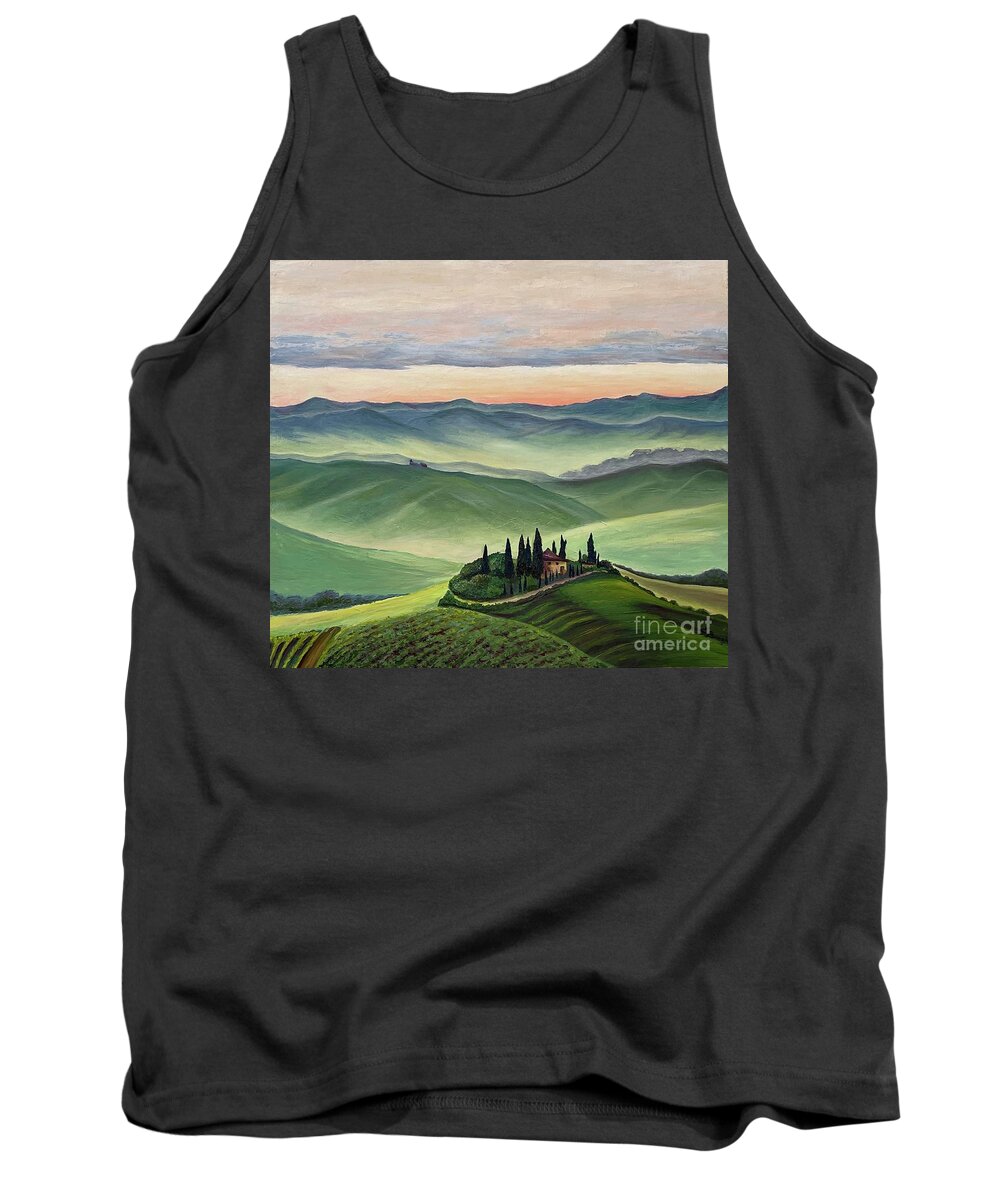 Mountain Tank Top featuring the painting Mountain view by Ella Boughton