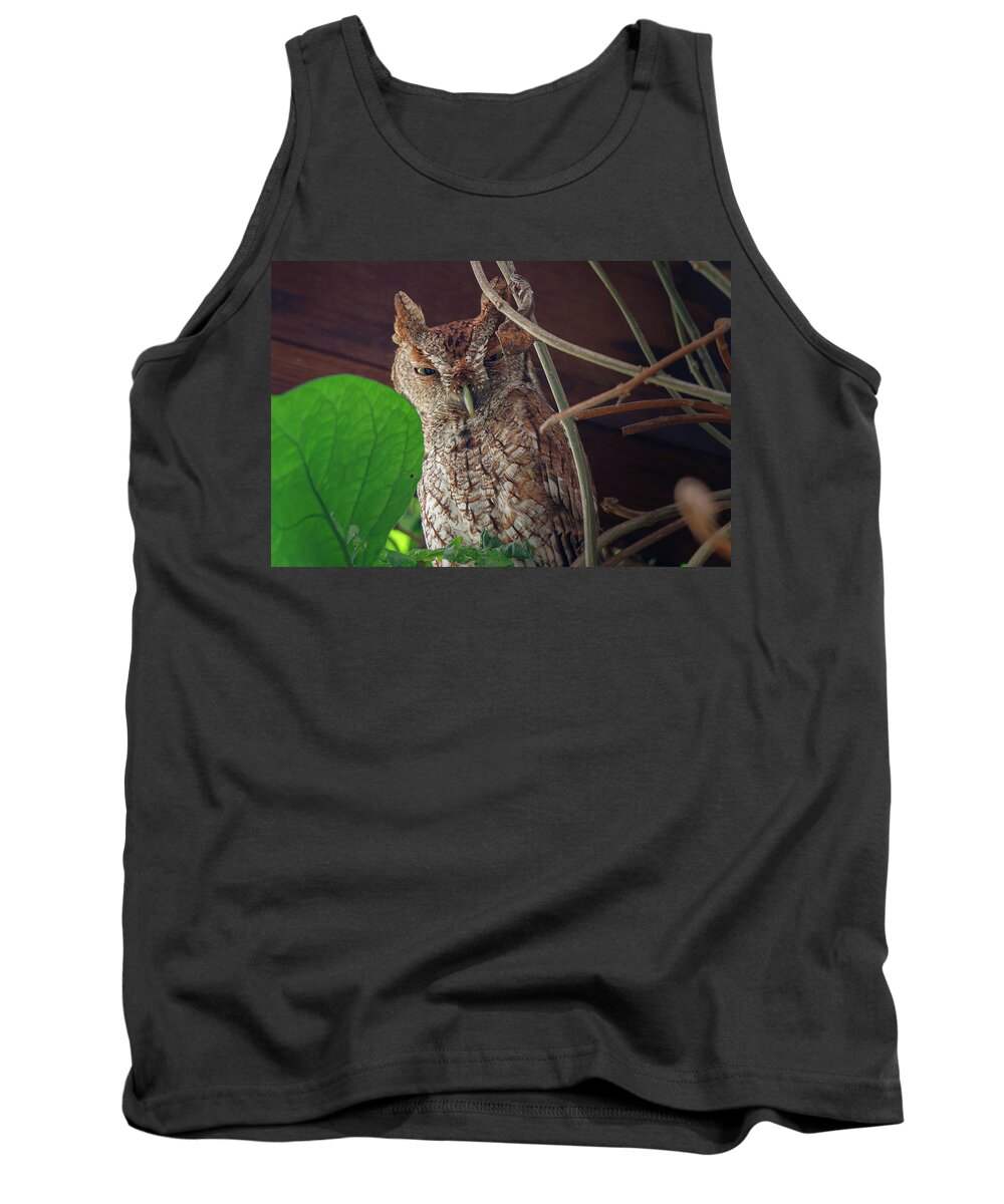Owl Tank Top featuring the photograph Move on by Les Greenwood