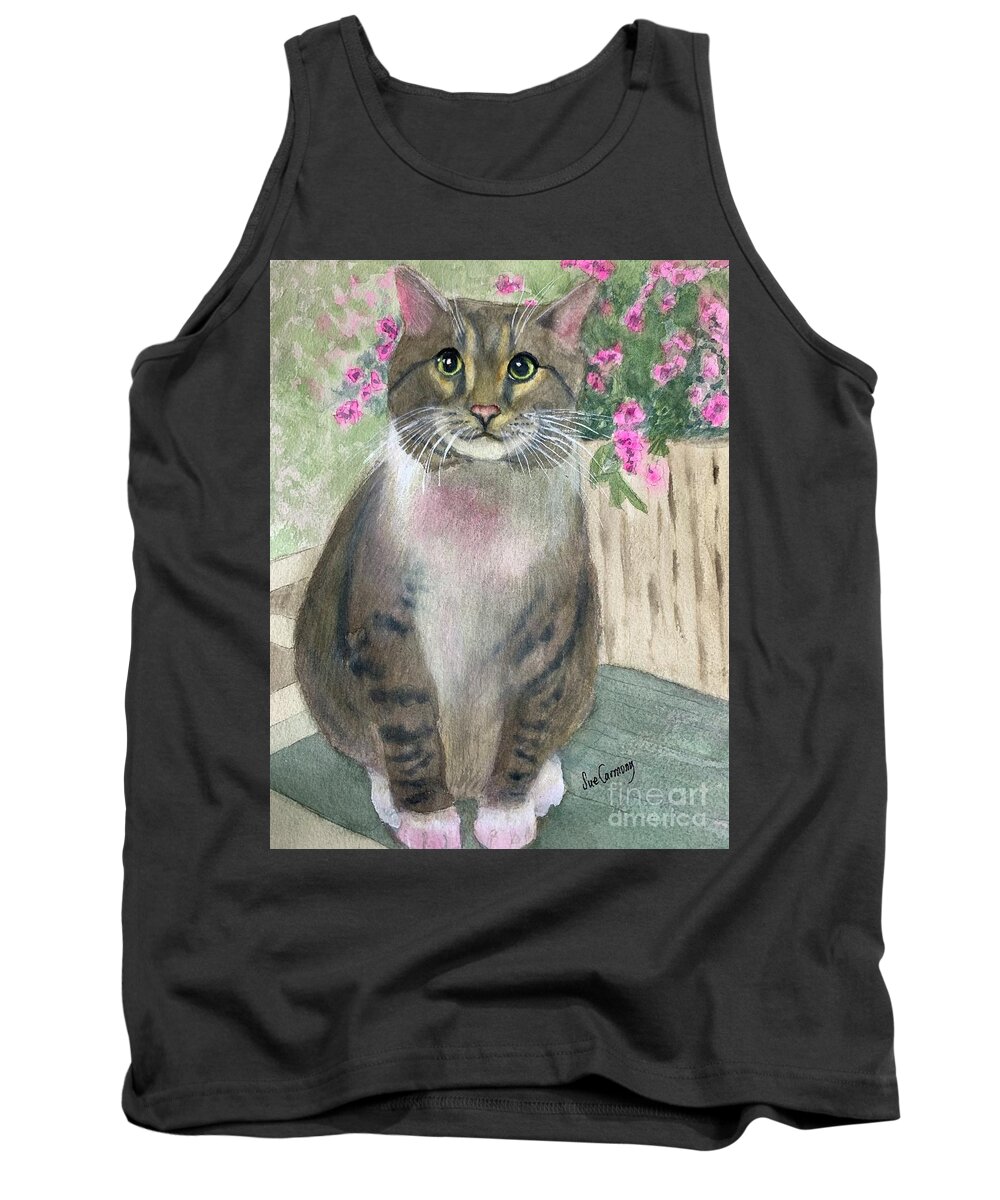 Cat Tank Top featuring the painting Mr Gumbo by Sue Carmony
