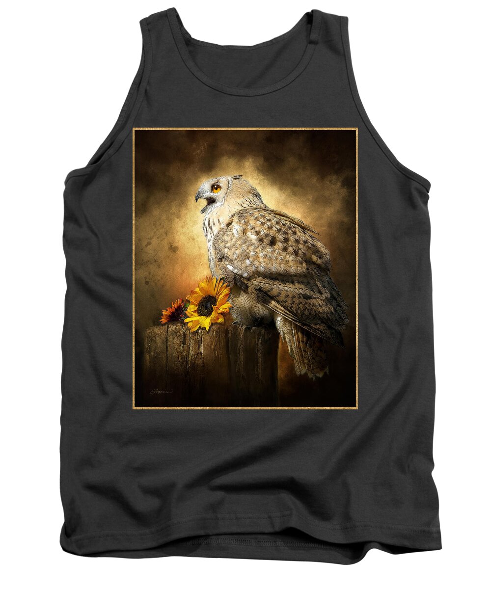 Owl Tank Top featuring the digital art Mr. Wise Guy by Cindy Collier Harris