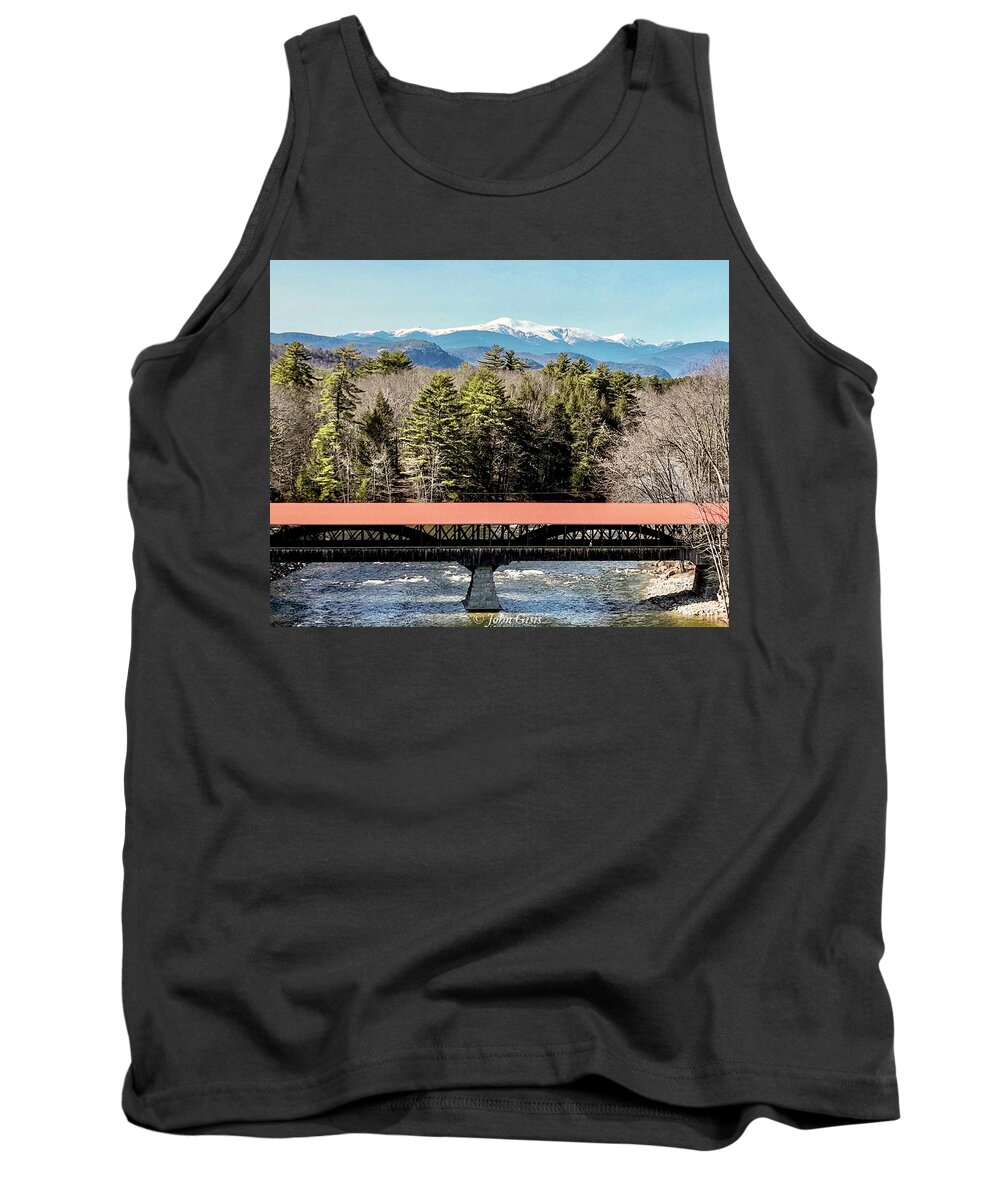  Tank Top featuring the photograph Mt Washington over the Saco River Covered Bridge by John Gisis