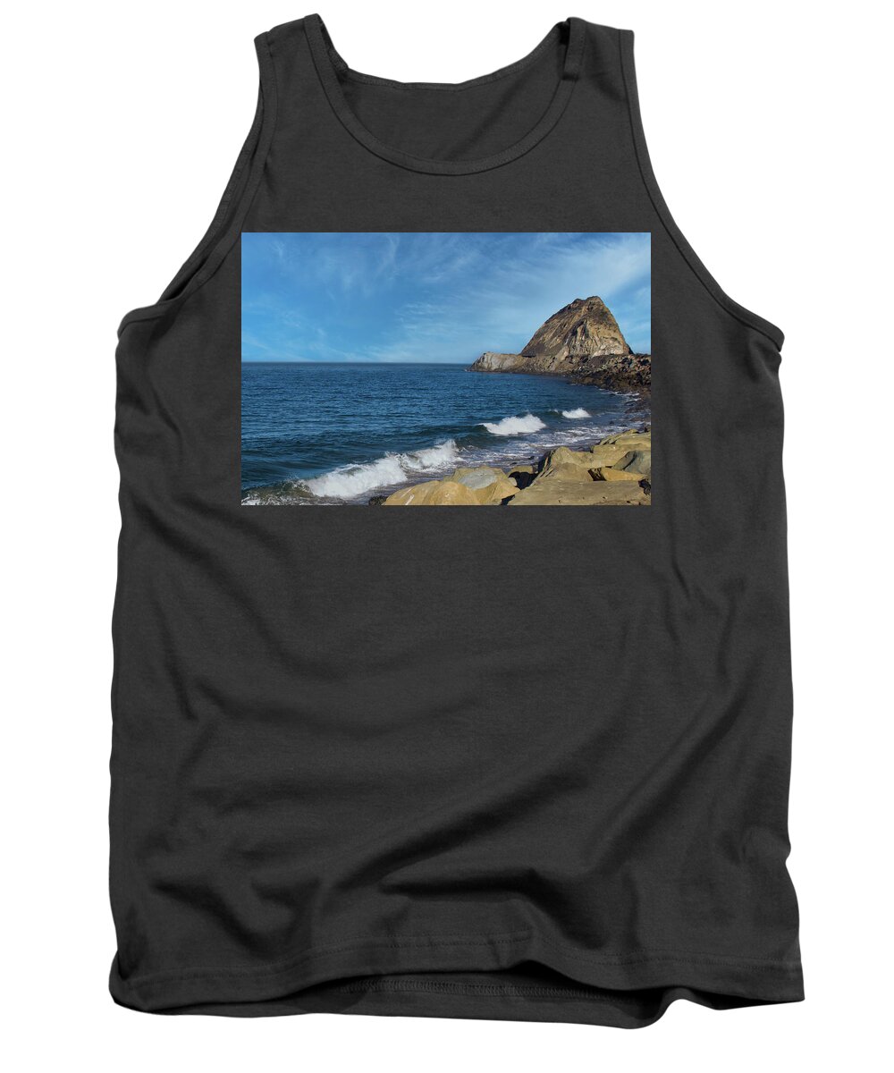 Beach Tank Top featuring the photograph Mugu Rock by Matthew DeGrushe