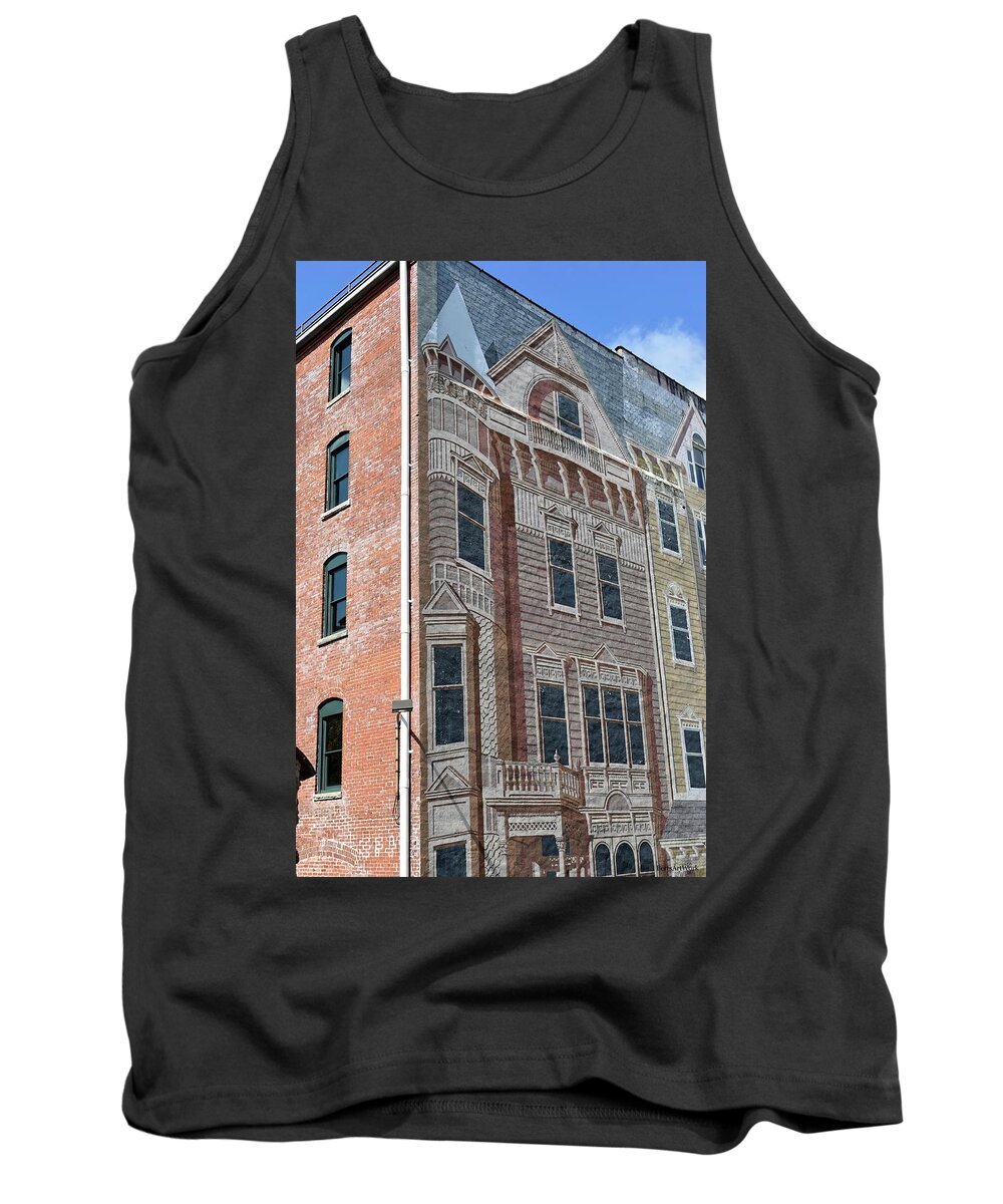 Architecture Tank Top featuring the photograph Mural on Building Side View by Roberta Byram