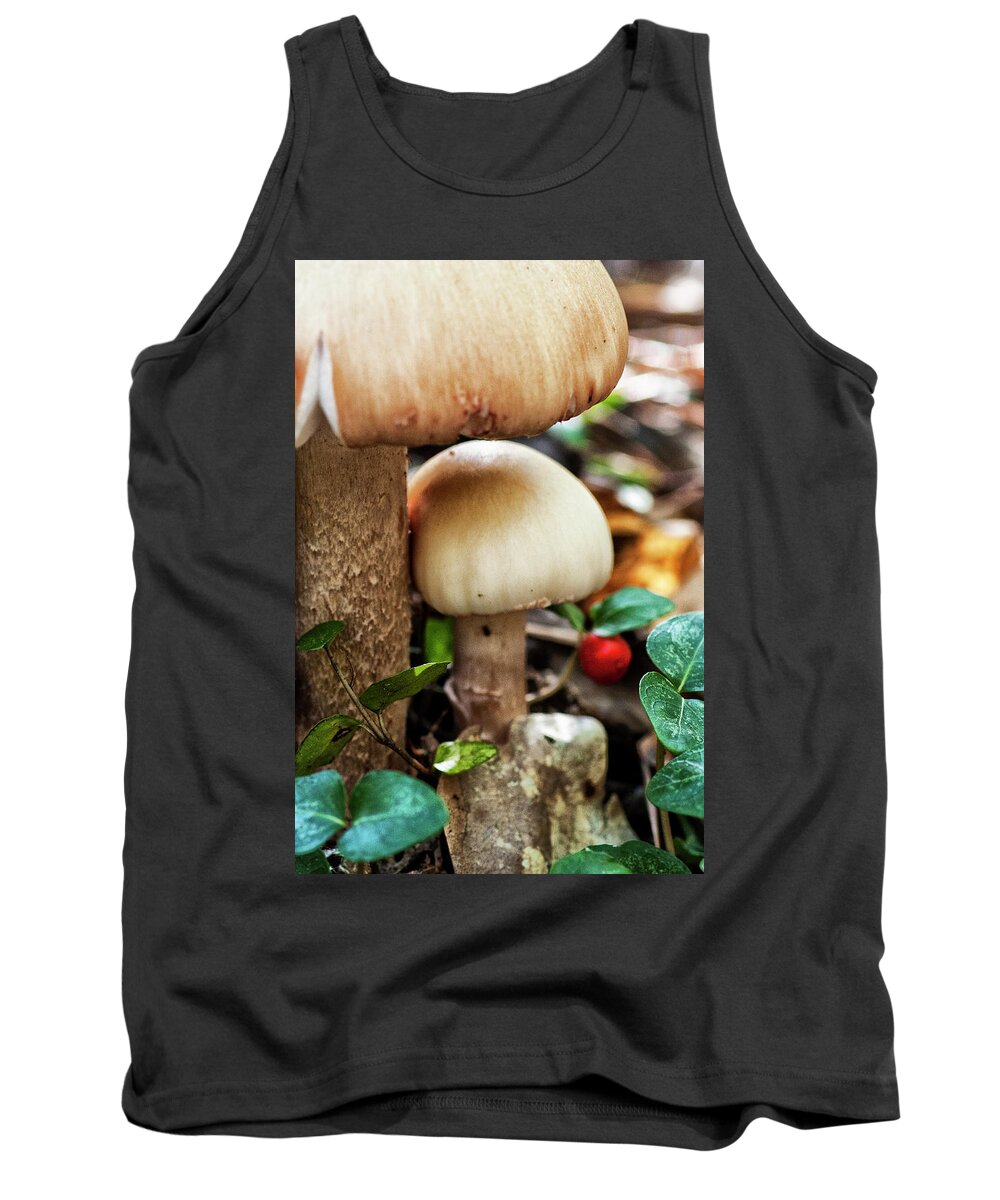 Mushrooms Tank Top featuring the photograph Mushrooms in the Croatan National Forest by Bob Decker