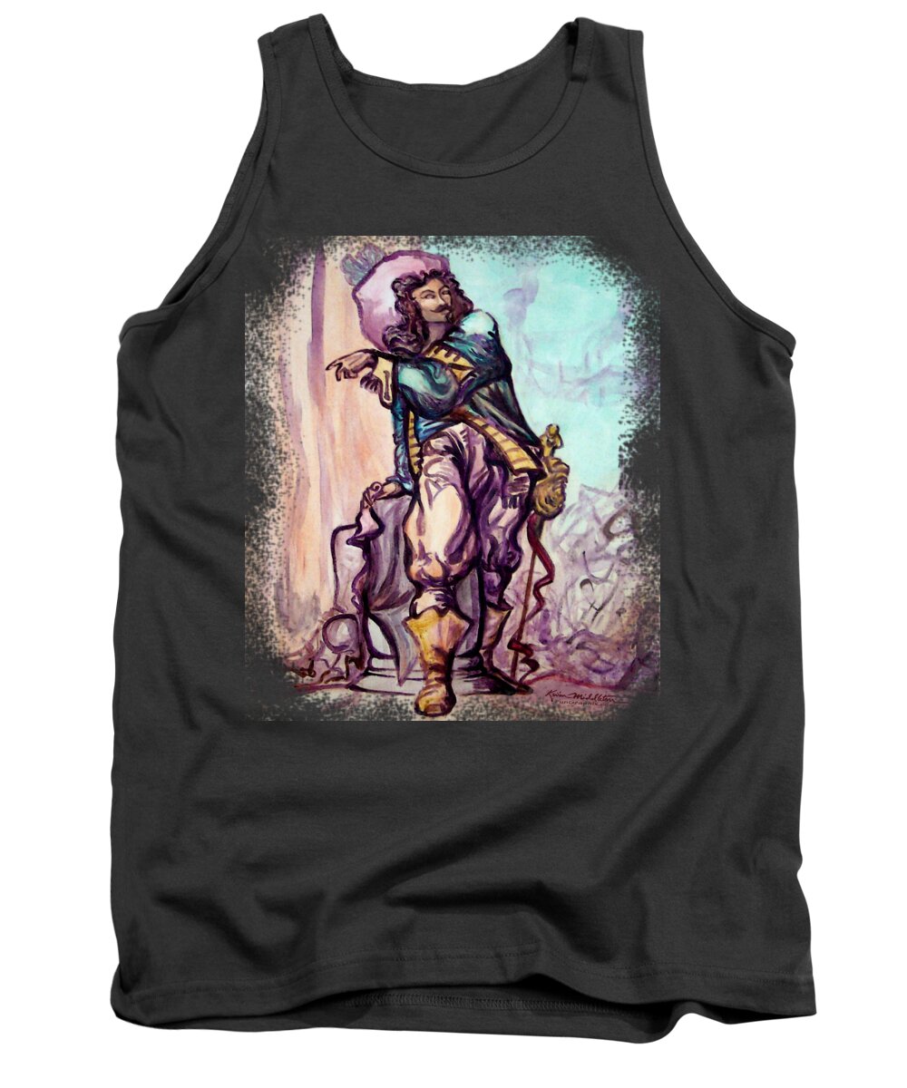 Musketeer Tank Top featuring the painting Musketeer by Kevin Middleton