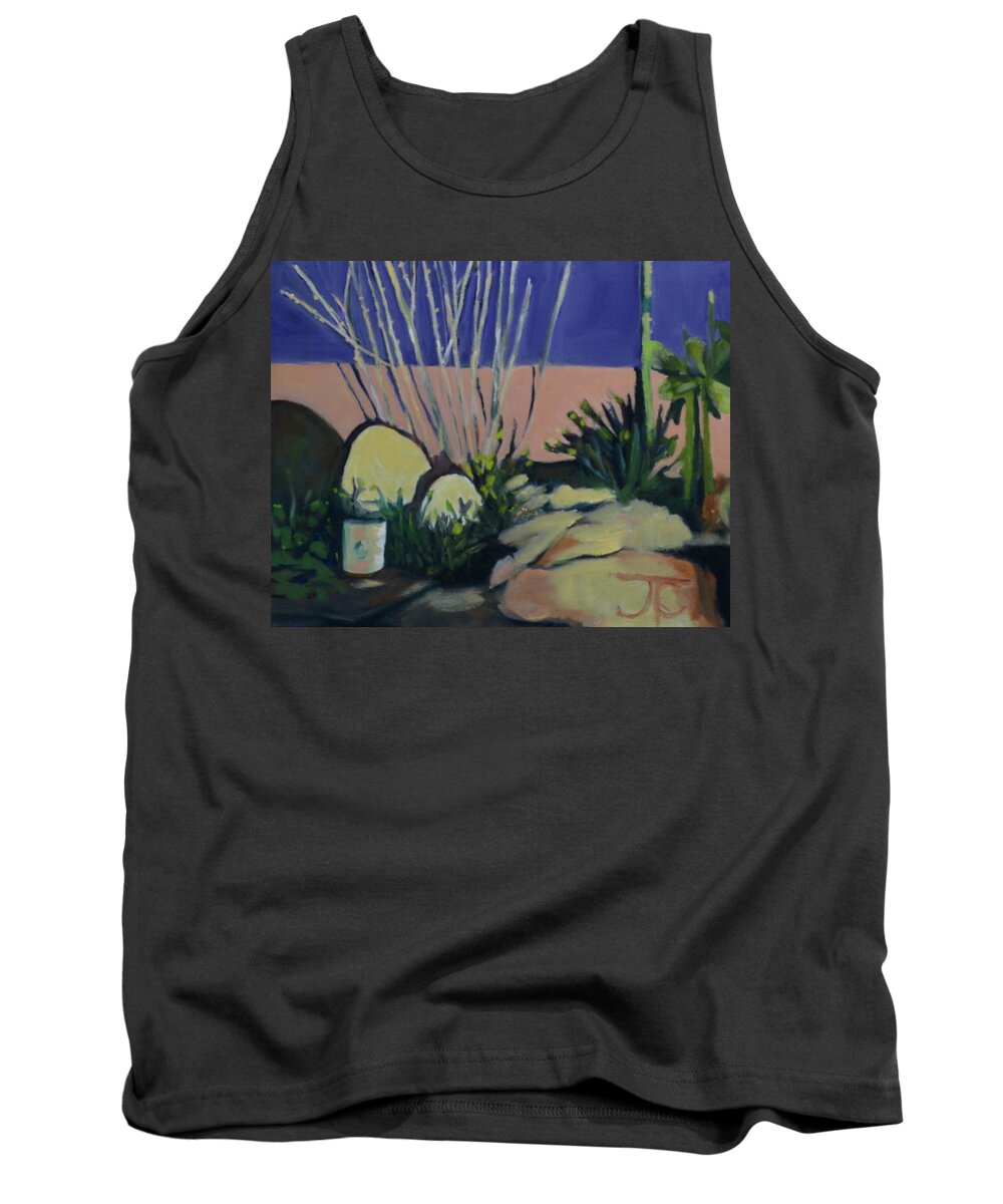 Impressionism Tank Top featuring the painting My Back Yard by Julie Todd-Cundiff