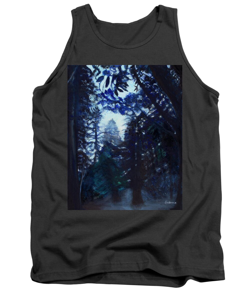 Trees Tank Top featuring the painting Mystical Forest by Santana Star