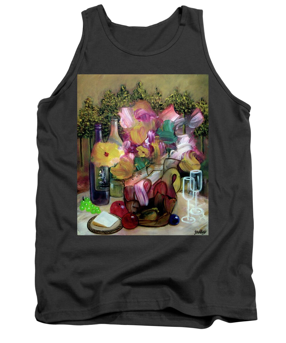 Still Life Tank Top featuring the painting Napa Gold by Jim Stallings