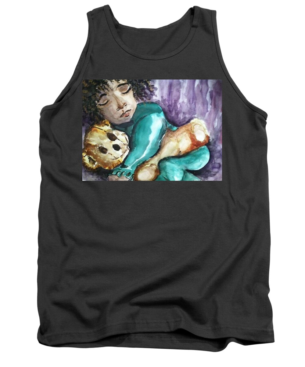  Tank Top featuring the painting Naptime by Angie ONeal