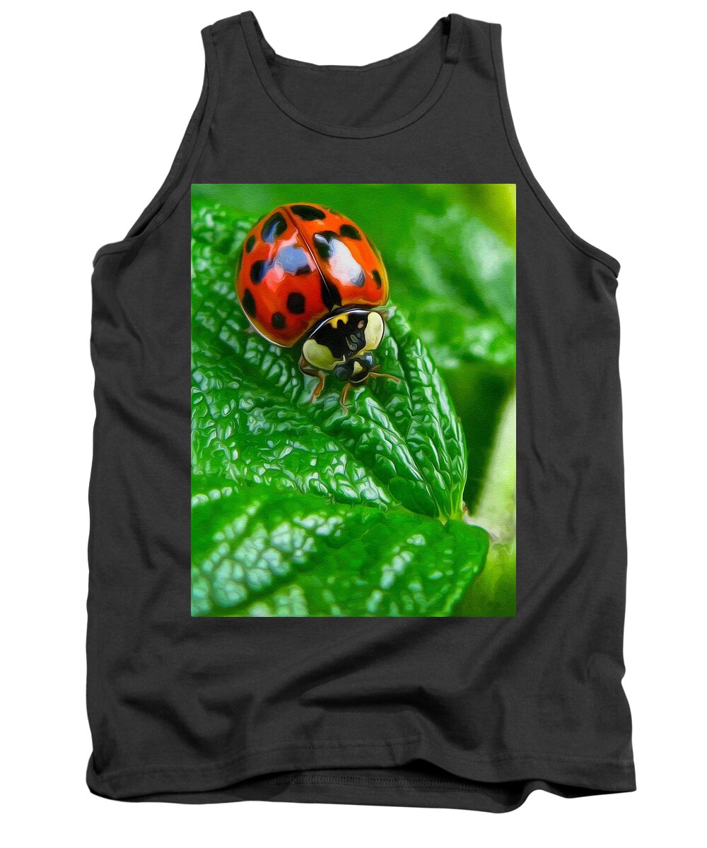 Ladybug Tank Top featuring the photograph Natural color contrast by Tatiana Travelways