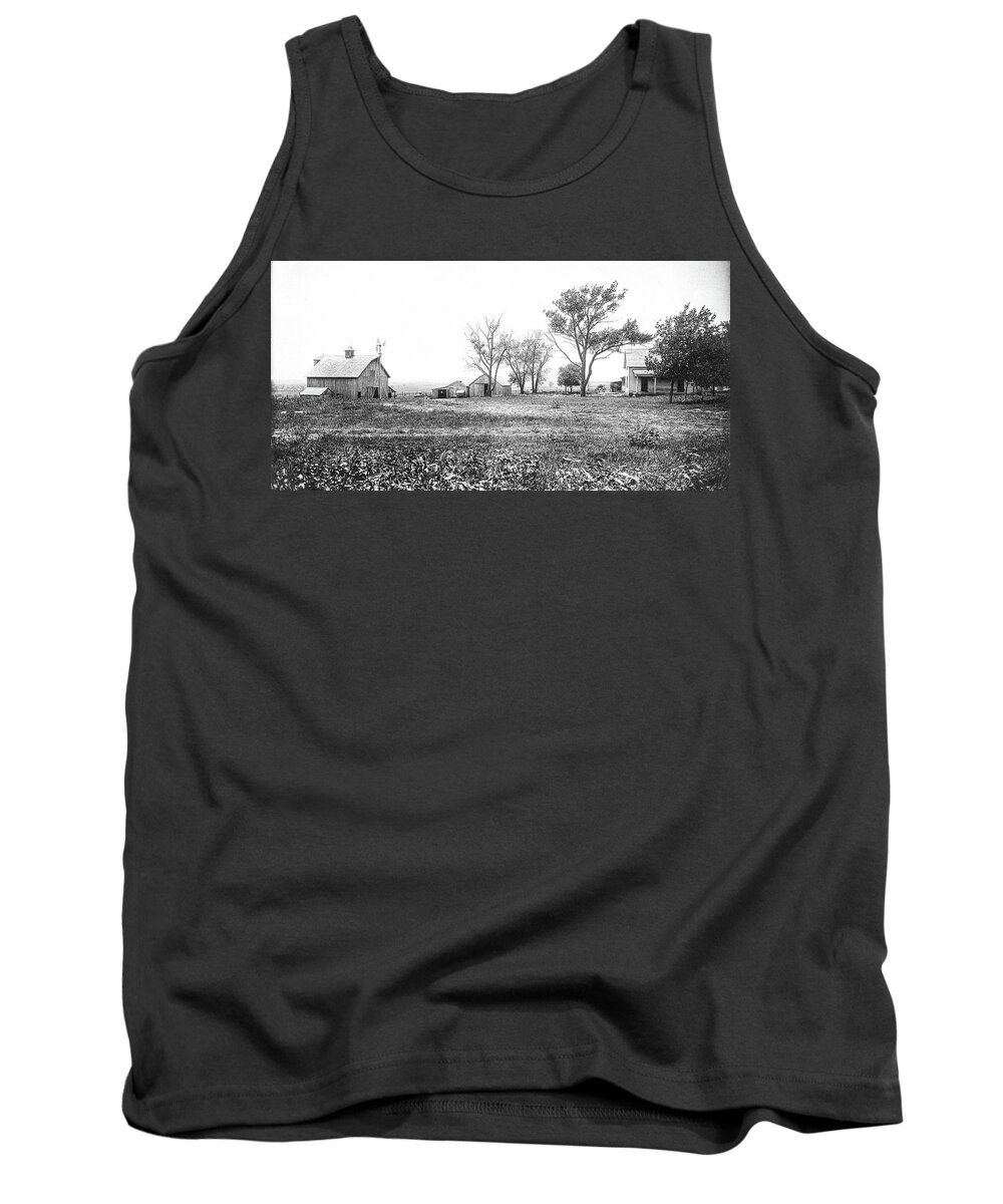 Black And White Tank Top featuring the photograph Nelson Farm circa 1915 by Jeff Phillippi