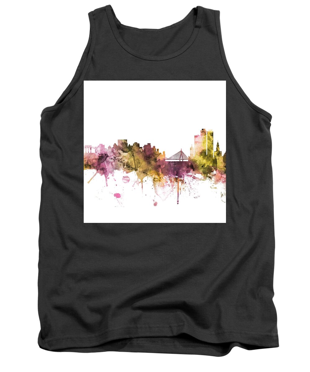 New York Tank Top featuring the digital art New York and Boston Skylines Mashup Part 2 of 3 by Michael Tompsett