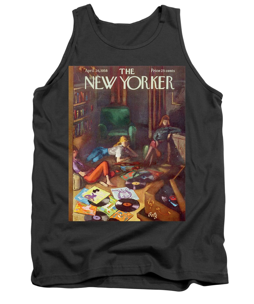Kid Tank Top featuring the painting New Yorker April 26,1958 by Arthur Getz