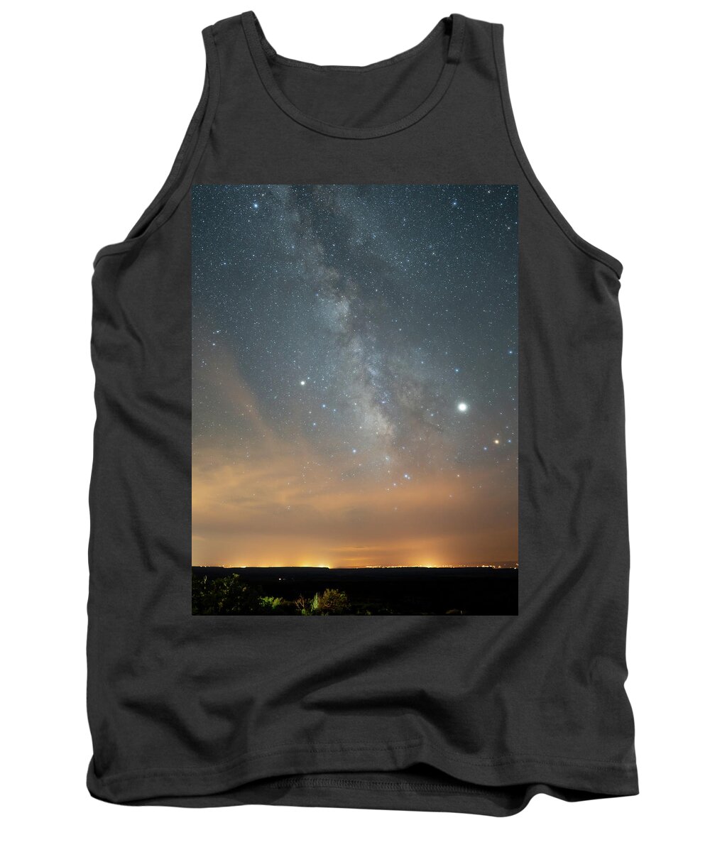 Astronomy Tank Top featuring the photograph Night Sky over Mesa Verde by Kyle Lee