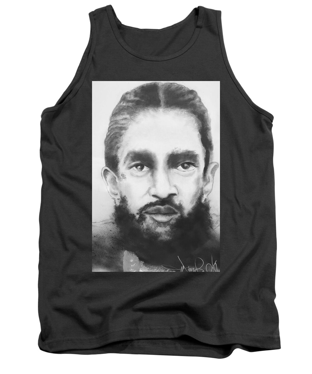  Tank Top featuring the drawing Nipsey by Angie ONeal