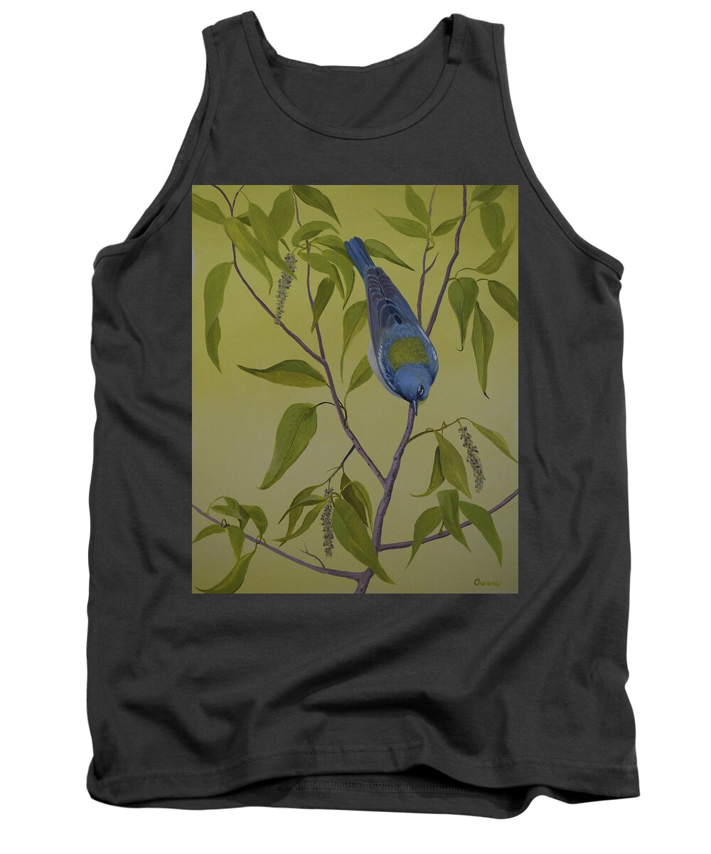 Warbler Tank Top featuring the painting Northern Parula by Charles Owens