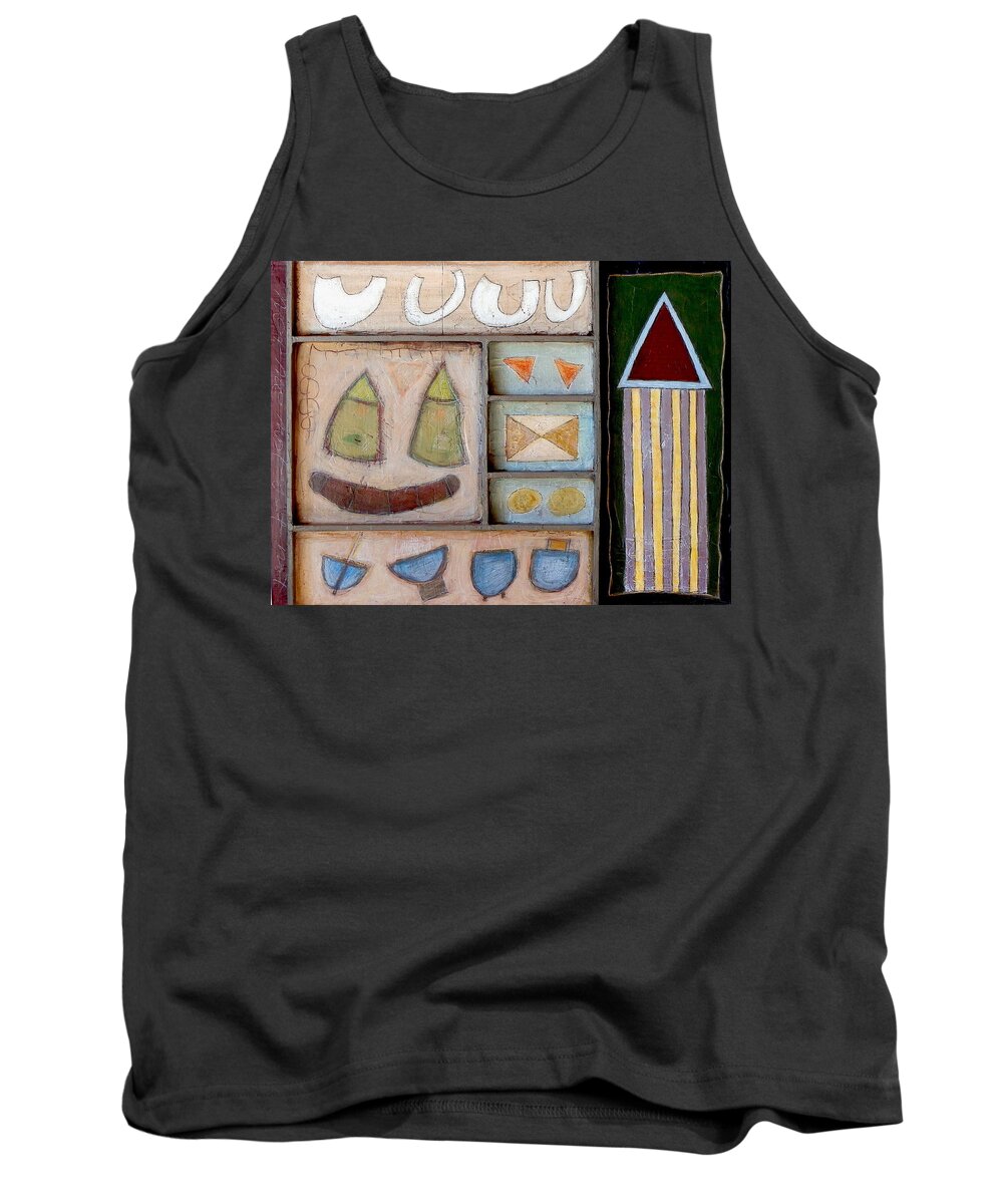 Ancient Symbols Tank Top featuring the painting Not Me, Not Yet by Michael Sharber