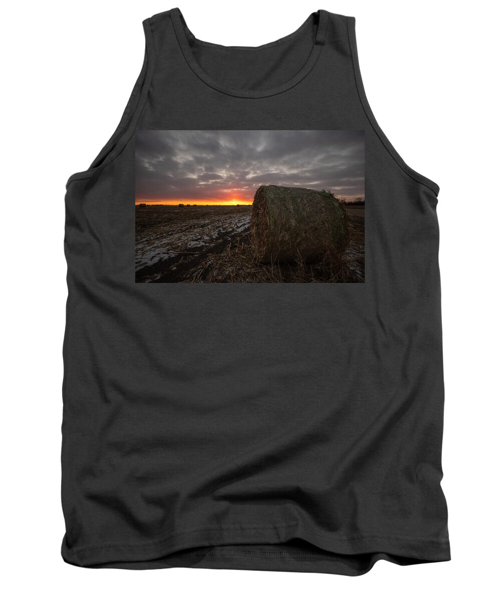  Huron Tank Top featuring the photograph NovemBale Sunset by Aaron J Groen