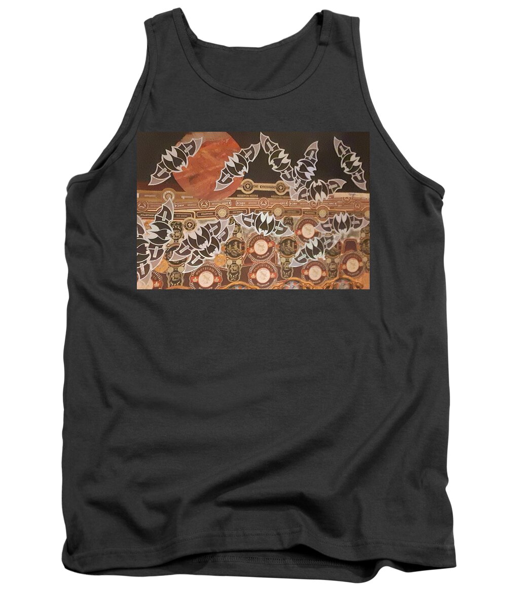 Moon Tank Top featuring the mixed media October night by Nancy Graham