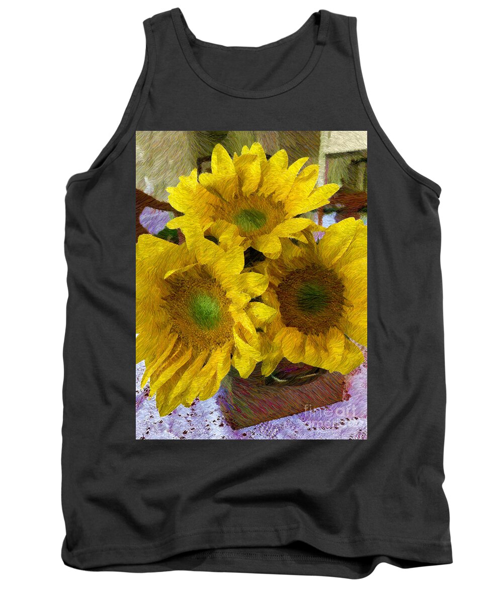 Sunflower Tank Top featuring the photograph Ode to Vincent by Katherine Erickson