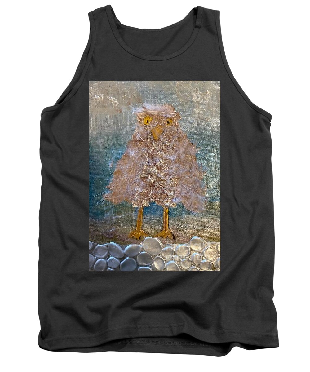 Chicken Eggs Grandma Grandkids Beach Tank Top featuring the mixed media Oh Cluck by Kathy Bee